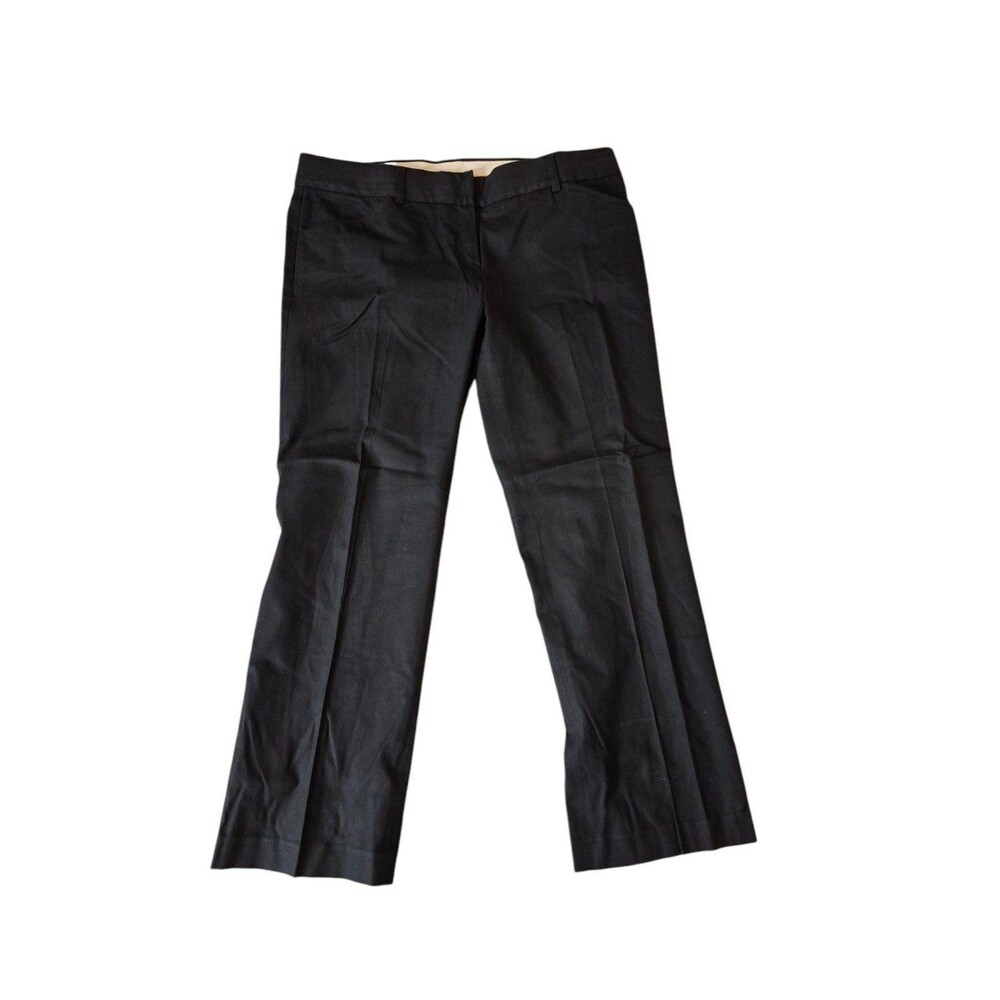 Theory Dress Pants Straight Leg Cotton canvas Pants Black Sz 12